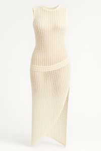 COVER UP SIN MANGAS ESPALDA DESCUBIERTA MIDI CREMA