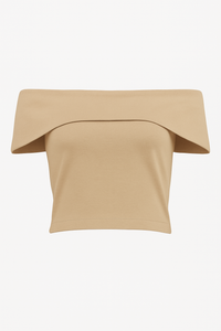 TOP CORTO OFF SHOULDER BEIGE