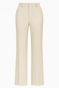 PANTALÓN FORMAL RECTO RAYADO BEIGE