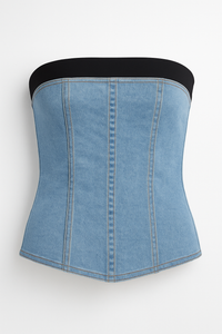 CROP TOP DE MEZCLILLA CON NEGRO