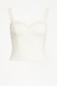 BLUSA CAMI BLANCA CON ENCAJE Y ESPALDA ABIERTA