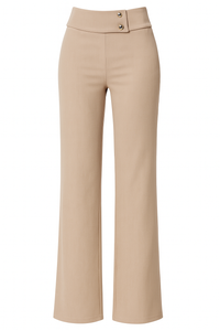 PANTALON TIRO ALTO CON PLIEGUE EN LA CINTURA TAUPE