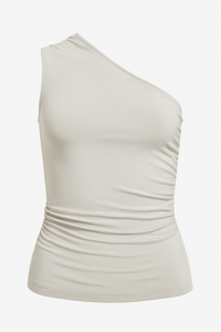 BLUSA ASIMETRICA DE UN HOMBRO GRIS