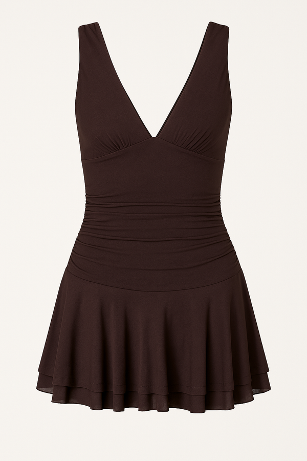 VESTIDO CORTO CON CUELLO V ESPRESSO