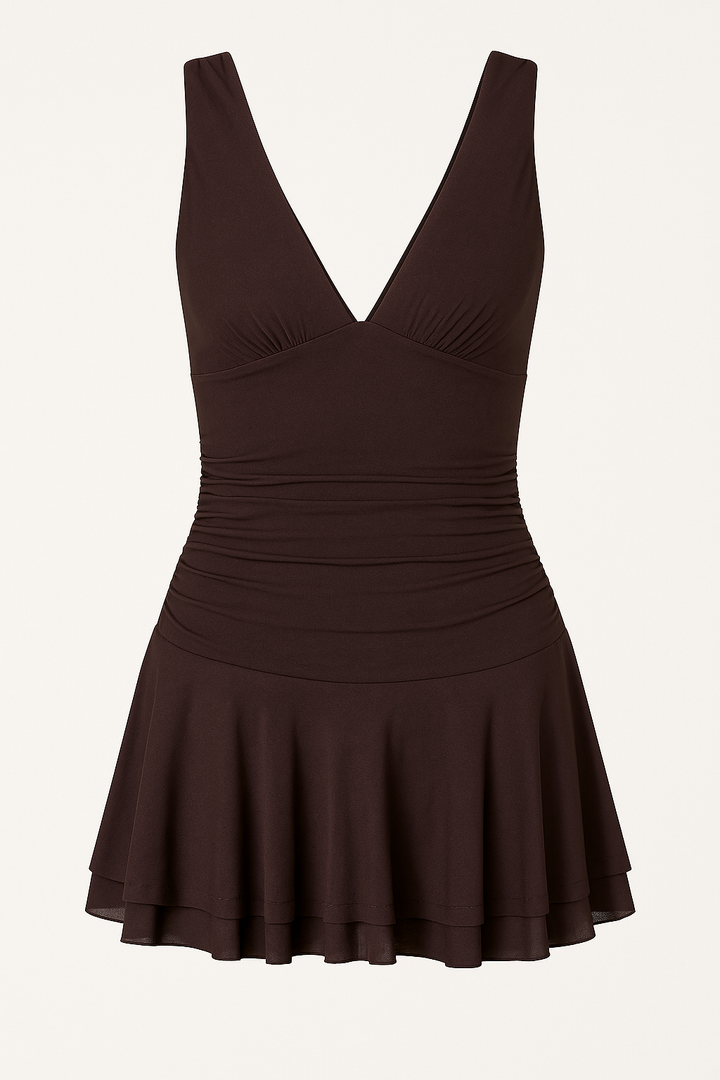 VESTIDO CORTO CON CUELLO V ESPRESSO