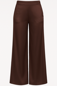 PANTALÓN DE SATEN RECTO DARK BROWN