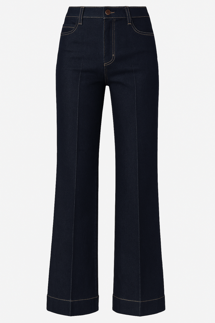 STRAIGHT DARK DENIM HIGH WAISTE JEANS