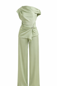 CONJUNTO BLUSA ASIMETRICA VERDE OLIVO