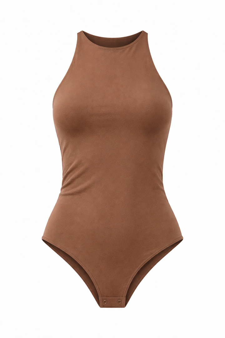 BODYSUIT HALTER MOCHA