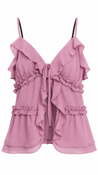BLUSA HALTER BOHO ROSA