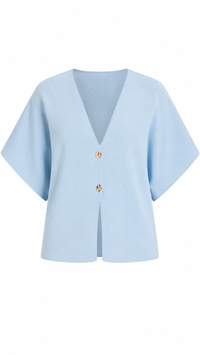 TOP KNIT AZUL CON BOTONES