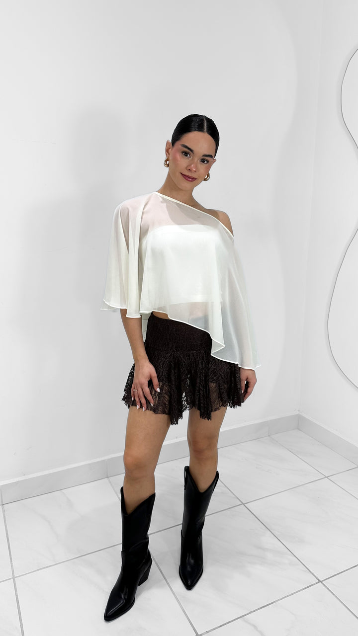 PONCHO ASIMÉTRICO IVORY