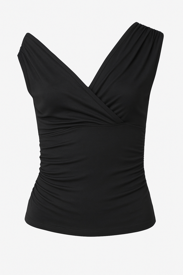 TOP ESCOTE CRUZADO EN V NEGRO