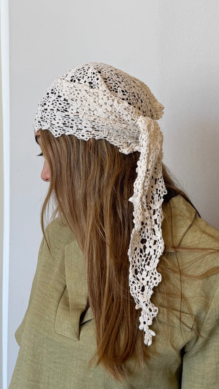HEAD WRAP CROCHET IVORY
