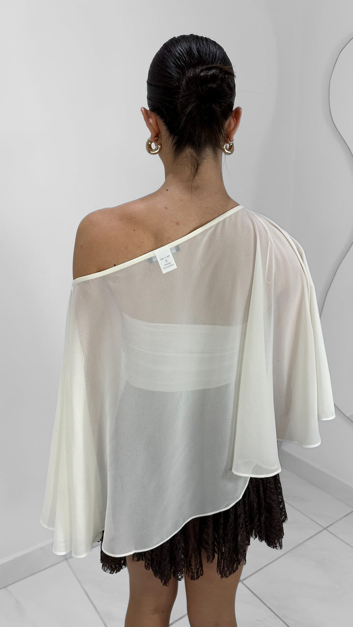 PONCHO ASIMÉTRICO IVORY