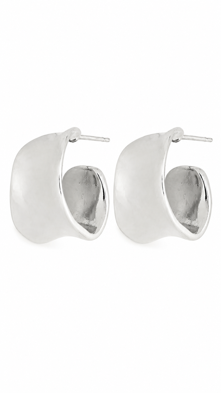 CHUNKY LITTLE HOOPS PLATEADO