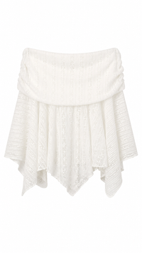 FALDA MESH VOLANTES BOHO BLANCA