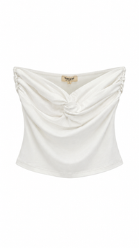 TOP STRAPLESS DRAPEADO BLANCO