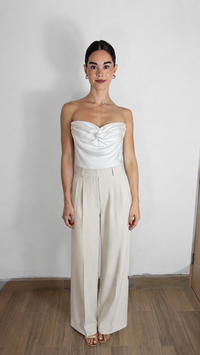 TOP STRAPLESS DRAPEADO BLANCO