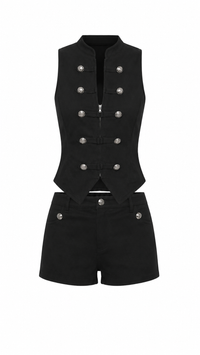 CCONJUNTO NAPOLEÓN NEGRO DE SHORT Y CHALECO