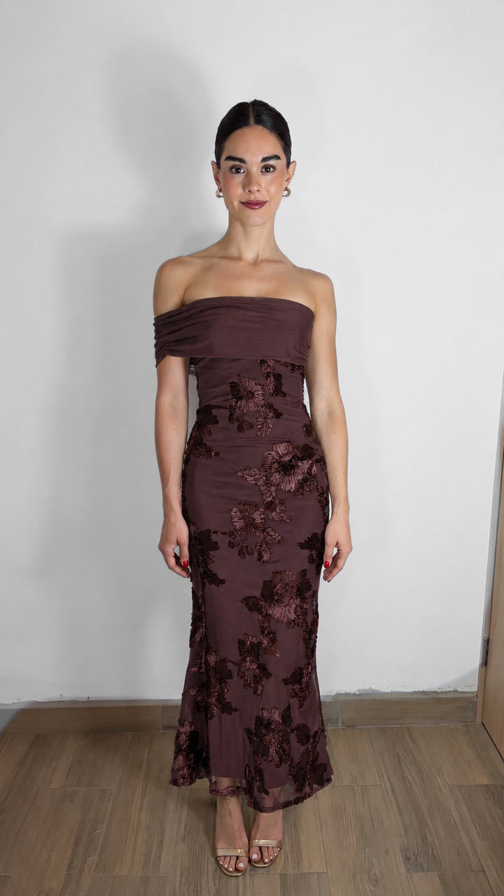 VESTIDO AMÉLIE CAFÉ
