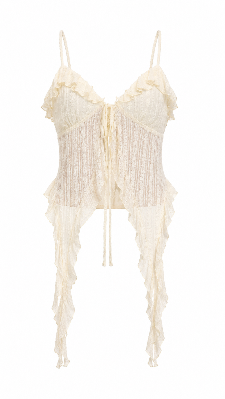 TOP BOHO ENCAJE BLANCO HUESO