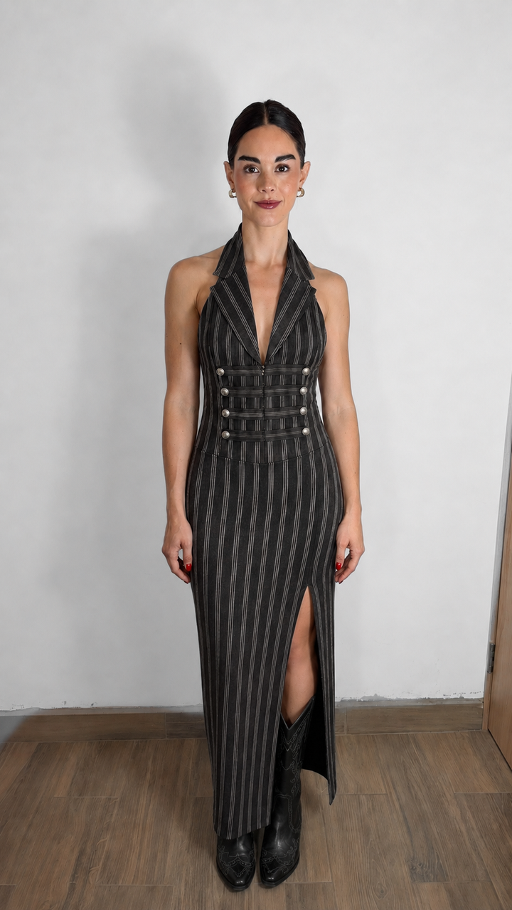 VESTIDO HALTER WAISTCOAT
