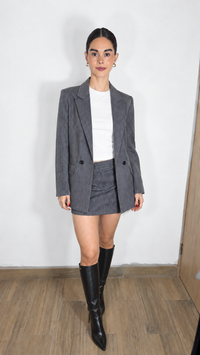 GREY STRIPPED SKIRT (SET)