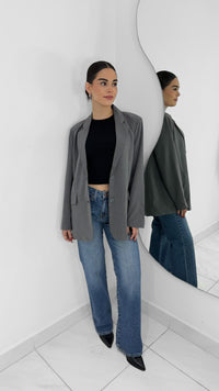 BLAZER MANGA LARGA CON BOTONES GRIS