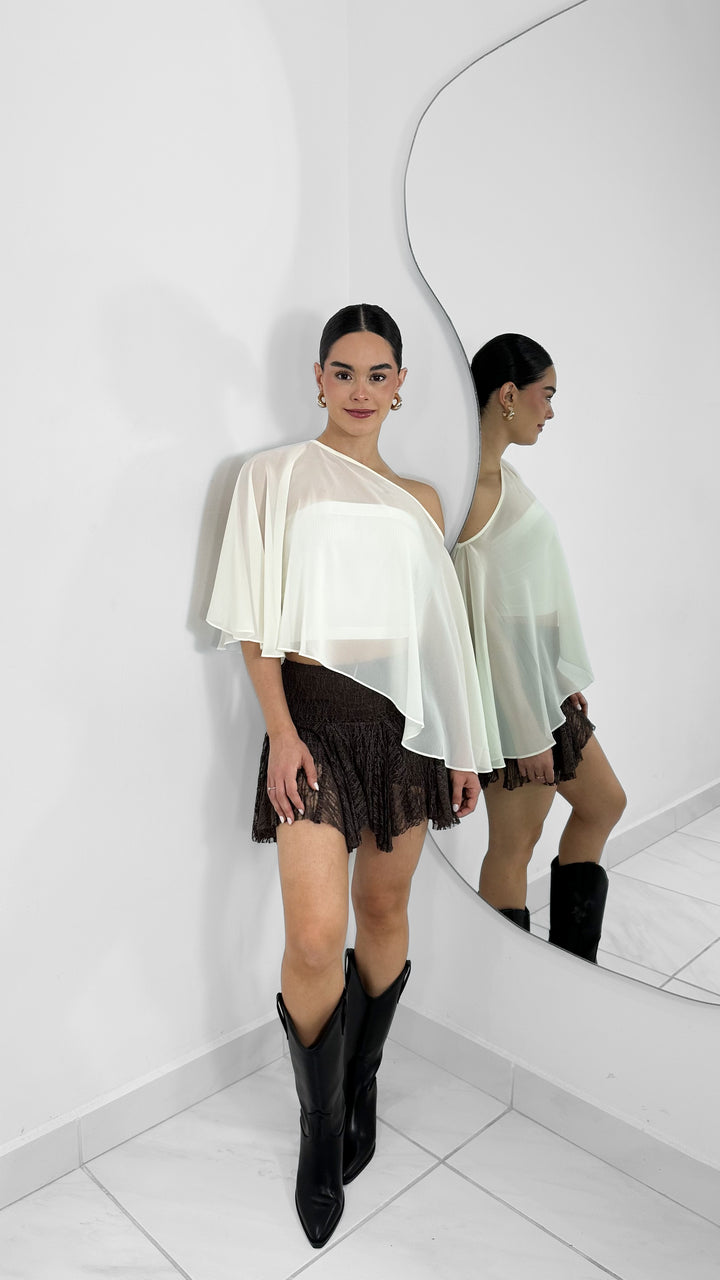 PONCHO ASIMÉTRICO IVORY