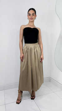 MAXI FALDA FRESH SUMMER LISA TIRO ALTO KHAKI