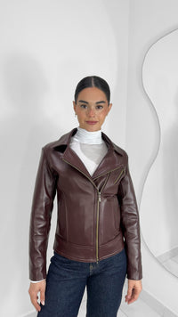 CHAMARRA DE PIEL GENUINA VINO