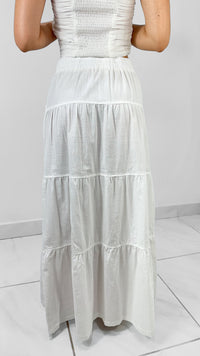 MAXI FALDA DE LINO BLANCA