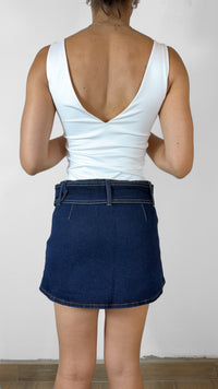 SKORT CON CINTO DARK DENIM