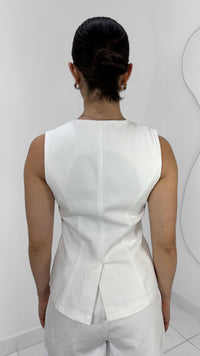 CONJUNTO CHALECO BLANCO DENIM