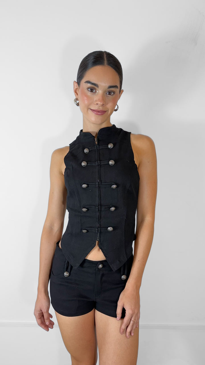 CONJUNTO NAPOLEÓN DE SHORTS NEGRO