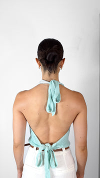 TOP TEJIDO HALTER MINT