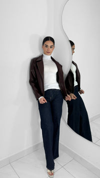 CHAMARRA DE PIEL GENUINA VINO