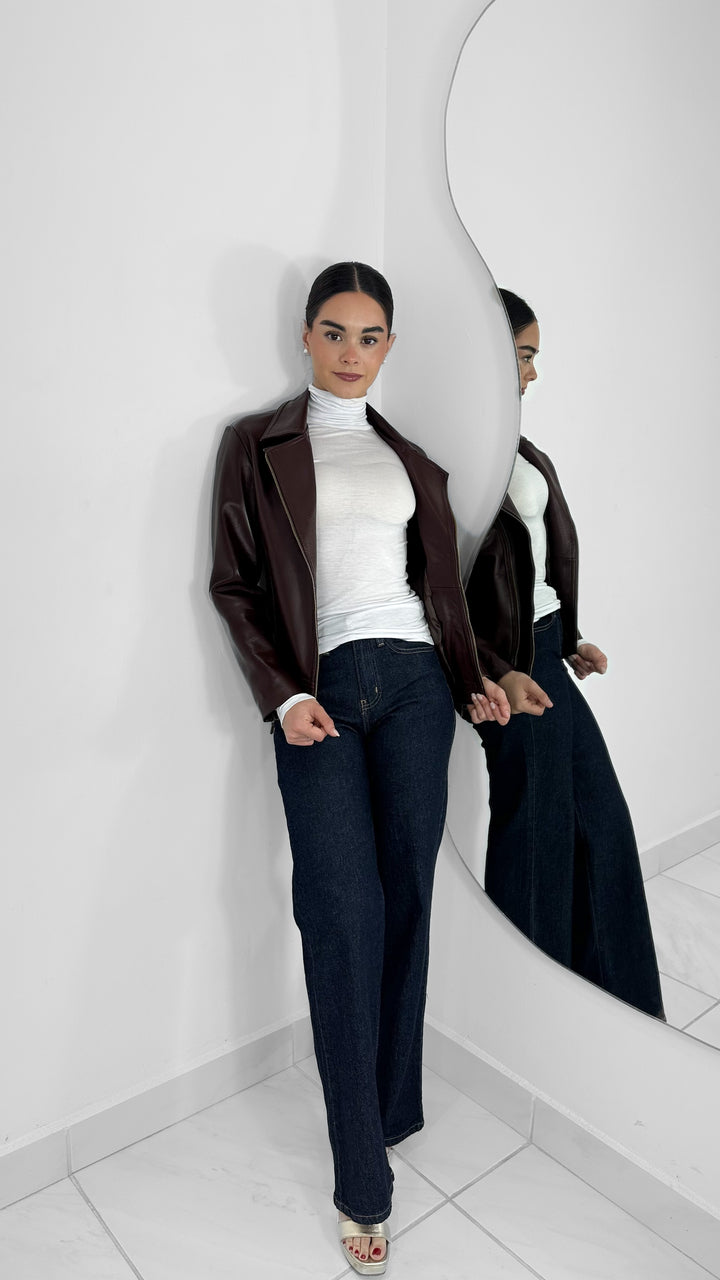 CHAMARRA DE PIEL GENUINA VINO