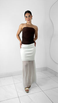 FALDA LARGA CON TUL BLANCA