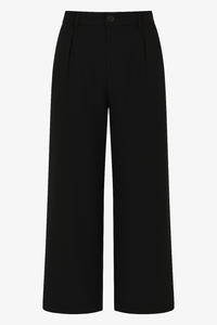 PANTALÓN HIGH WAISTED FORMAL CON PLIEGUES NEGRO