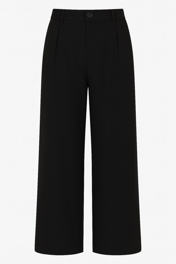PANTALÓN HIGH WAISTED FORMAL CON PLIEGUES NEGRO