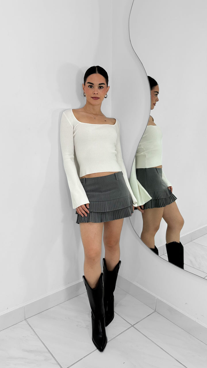 SKORT DE TIRO BAJO GRIS