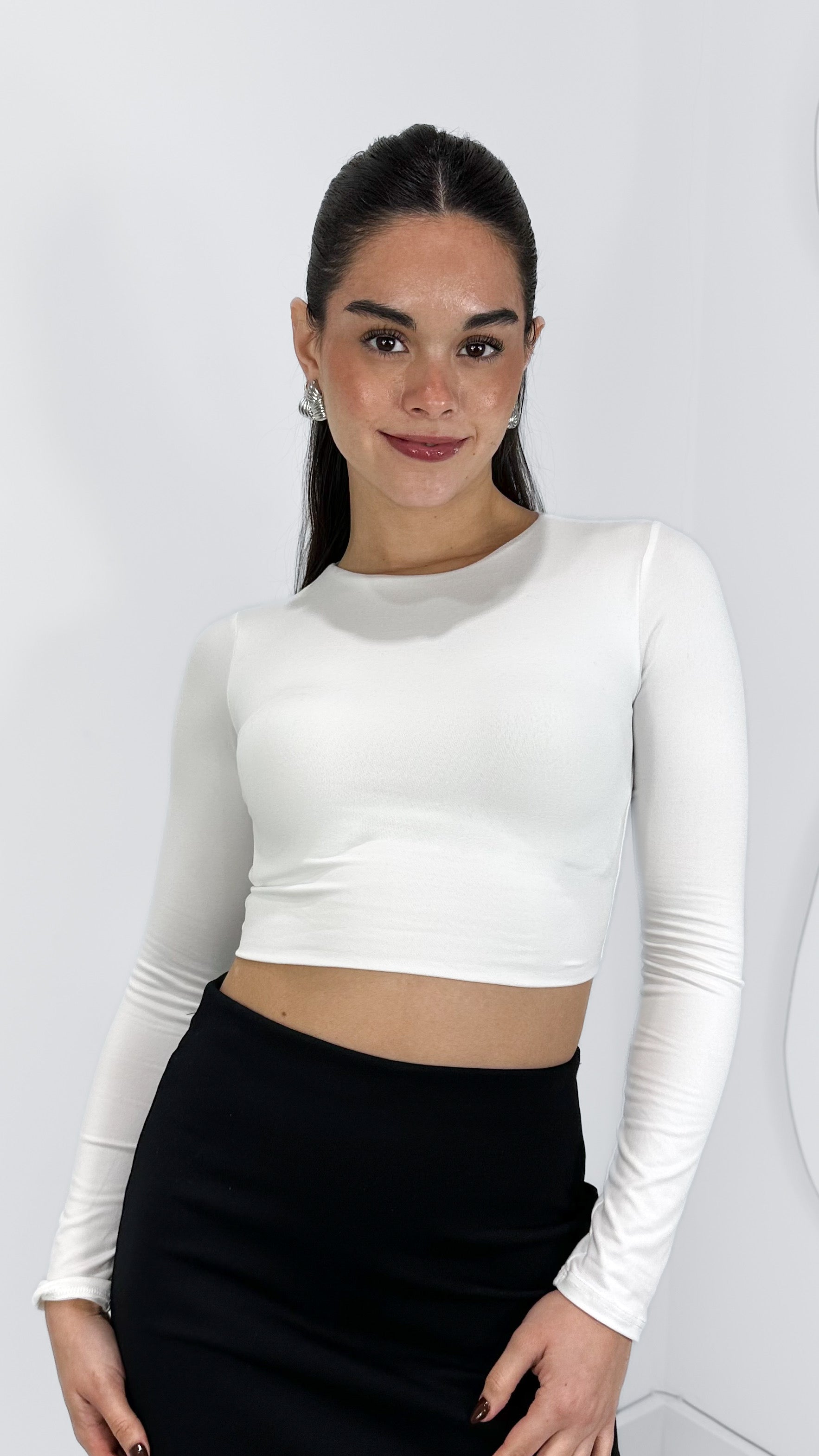 TOP CROPPED DOBLE TELA BLANCO