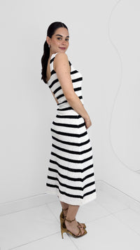 MAXI VESTIDO RAYADO WHITE & BLACK