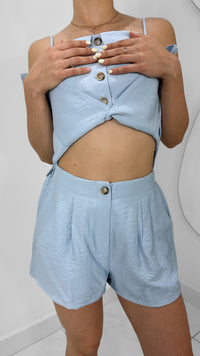 CONJUNTO TOP Y SHORT ICY BLUE