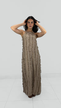 THE MOCHA DRESS - VESTIDO LARGO MOCHA CON EFECTO