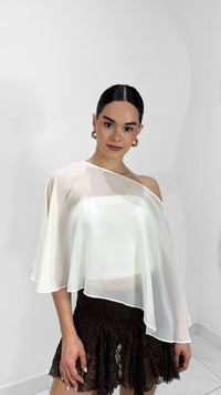 PONCHO ASIMÉTRICO IVORY