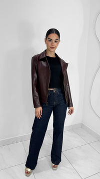 CHAMARRA DE PIEL GENUINA VINO