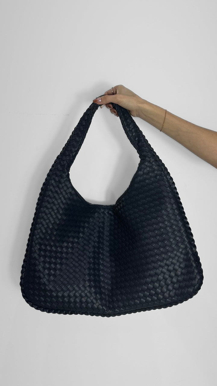 BOLSO GRANDE HOBO TRENZADO NAVY